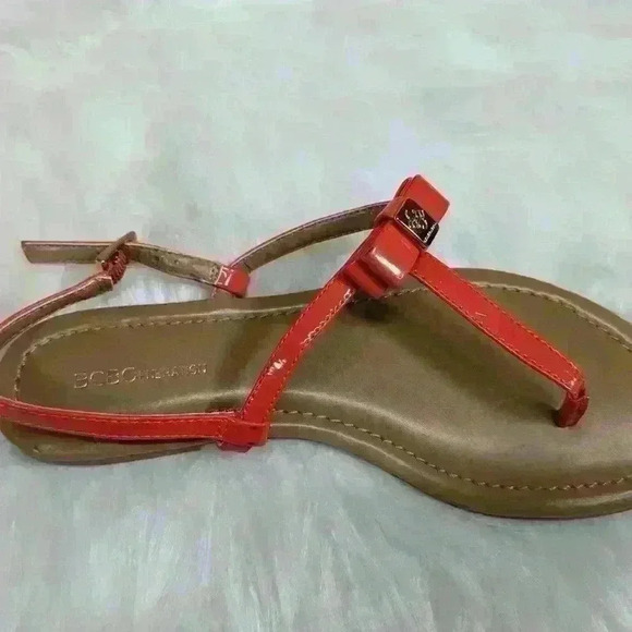 BCBGeneration Sandals Flats Strappy Orange size 6.5 - Picture 3 of 5